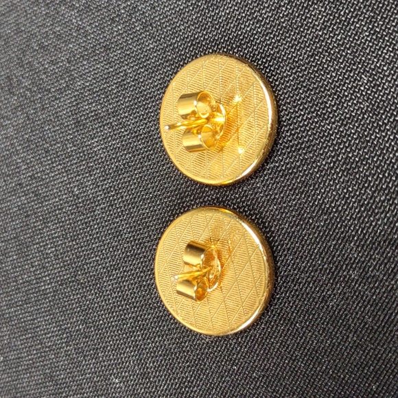 Damascene Button Earrings - Picture 3 of 4